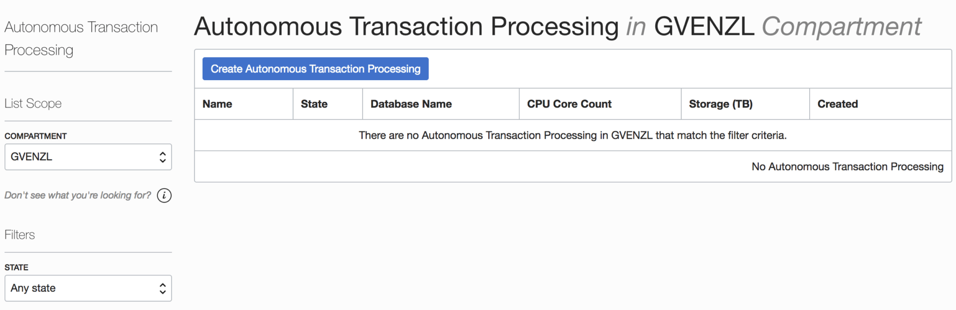 Autonomous Database: Creating an Autonomous Transaction Processing ...